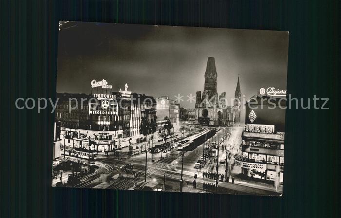 BERLIN  CITY Kurfuerstendamm Kaiser Wilhelm Gedaechtniskirche bei Nacht