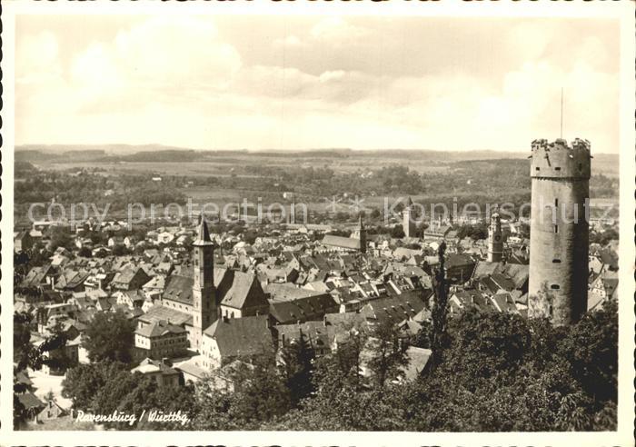 Ravensburg Wuerttemberg Panorama Turm Kirche
