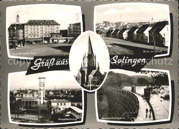 Solingen Graf Wilhelm Platz Stadtblick Hauptbahnhof Sengbachtalsperre