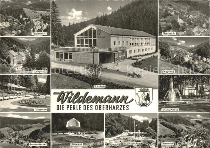 Wildemann Harz Goslar Niedersachsen Teilansichten Spiegeltal Kurhaus Kurpark Leu