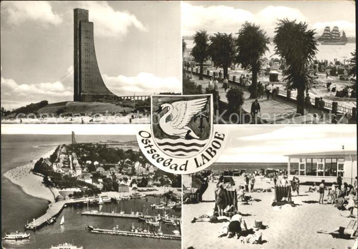 Laboe Marine Ehrenmal Strand Promenade Dreimaster Fliegeraufnahme