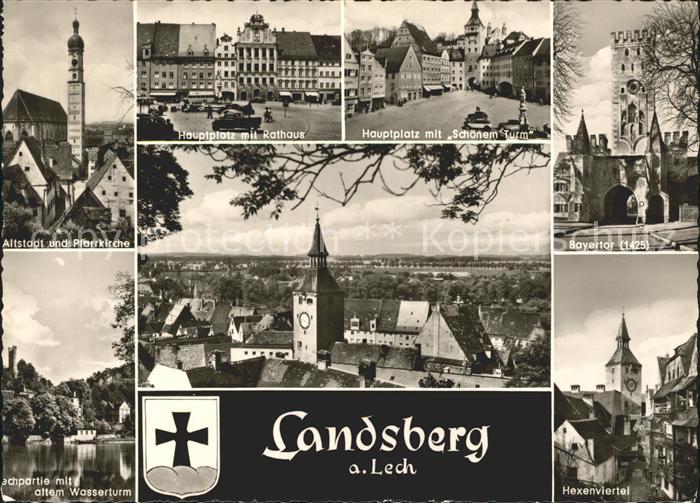 Landsberg Lech Altstadt Pfarrkirche Rathaus Hauptplatz Bayertor Lechpartie Stadt