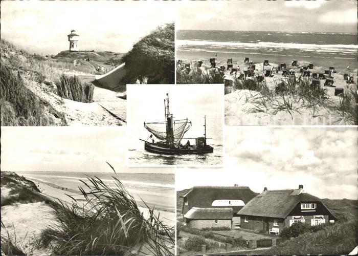 Langeoog Nordseebad Leuchtturm Strand Duenen Fischkutter Reethaeuser