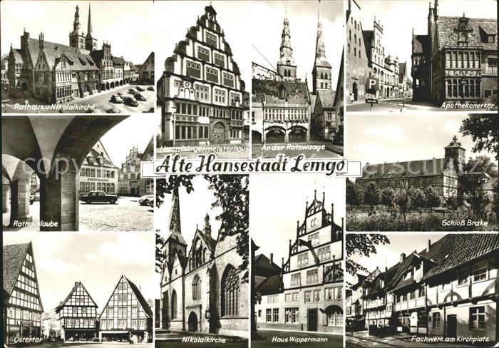 Lemgo Lippe NRW Rathaus Nikolaikirche Ratswaage Apothekenerker Schloss Brake Ost