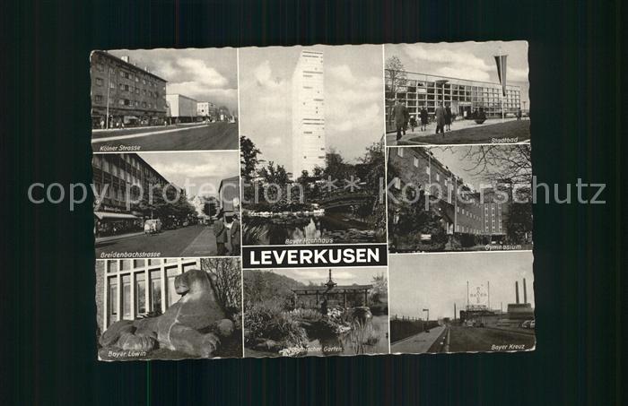 LEVERKUSEN  CITY Koelner Str Stadtbad Breidenbachstr Gymnasium Bayer Loewin Bota