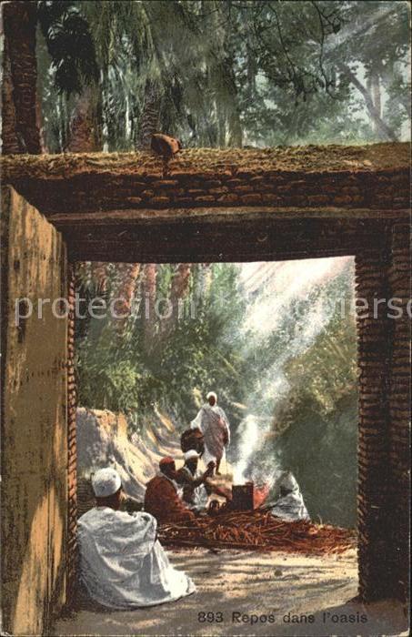 Nomaden Nomades Beduines Repos dans l'oasis
