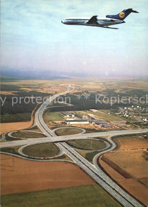 Lufthansa Flughafen Koeln/Bonn Autobahnkreuz Fliegeraufnahme