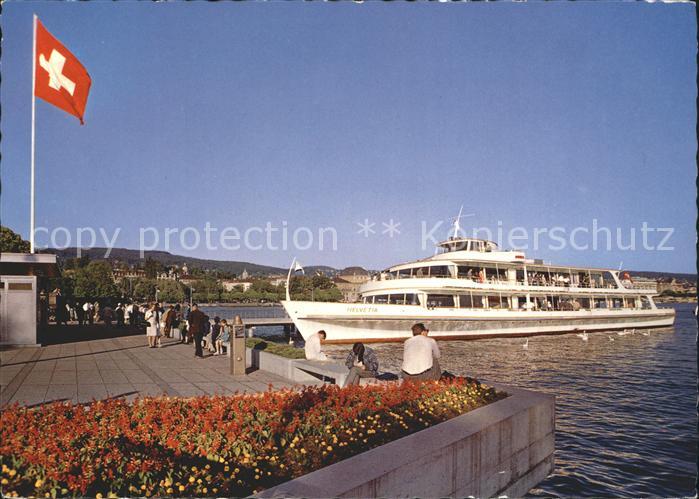 Motorschiffe Helvetia Zuerich Schiffstation Buerkliplatz