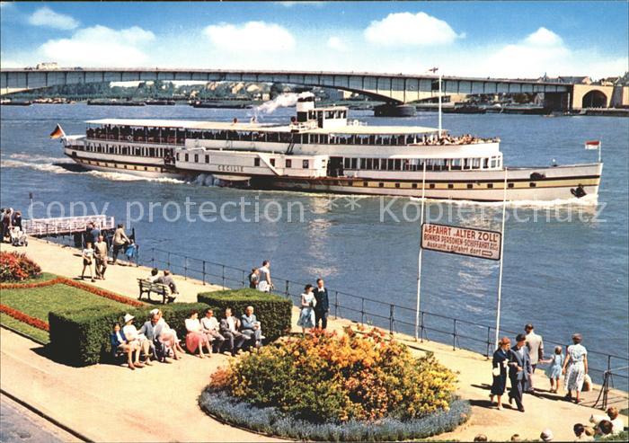 Dampfer Seitenrad Cecilie Bonn Kennedy-Bruecke