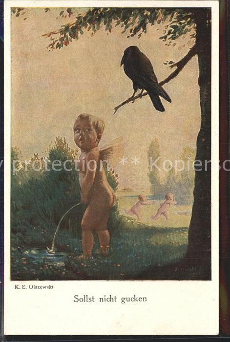 Verlag Galerie Muenchner Meister Nr. 424 K. E. Olszewski Sollst nicht gucken Eng