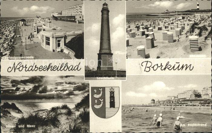 BORKUM Nordseebad Niedersachsen Strand und Leuchtturm