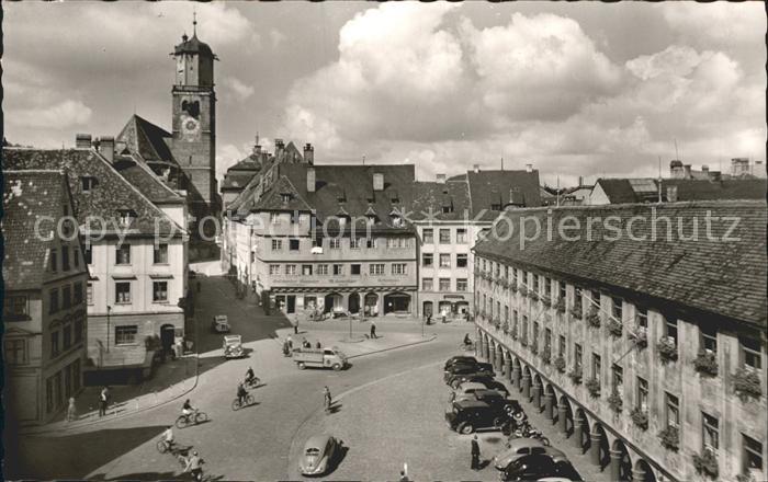 Memmingen Bayern Marktplatz mit Steuerhaus und St. Martinskirche