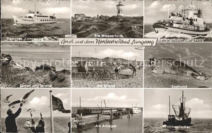 Langeoog Nordseebad Wasseturm Strand Anleger Seehung