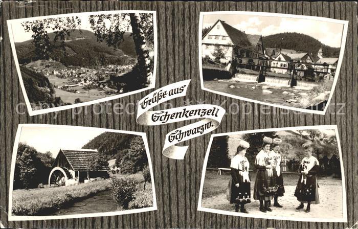 Schenkenzell Wassermuehle und Frauen in Tracht