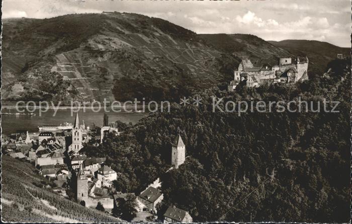 Bacharach Rhein mit Burg Stahleck