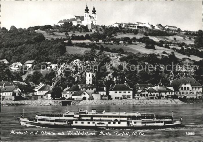 Marbach Donau mit Wallfahrtsort Maria Taferl Donaupartie