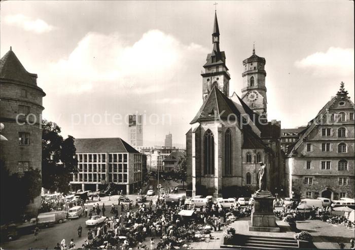 STUTTGART  CITY Schilleplatz mit Stiftskirche