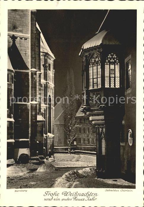 NueRNBERG  CITY Weihnachtskarte Altstadt Erker