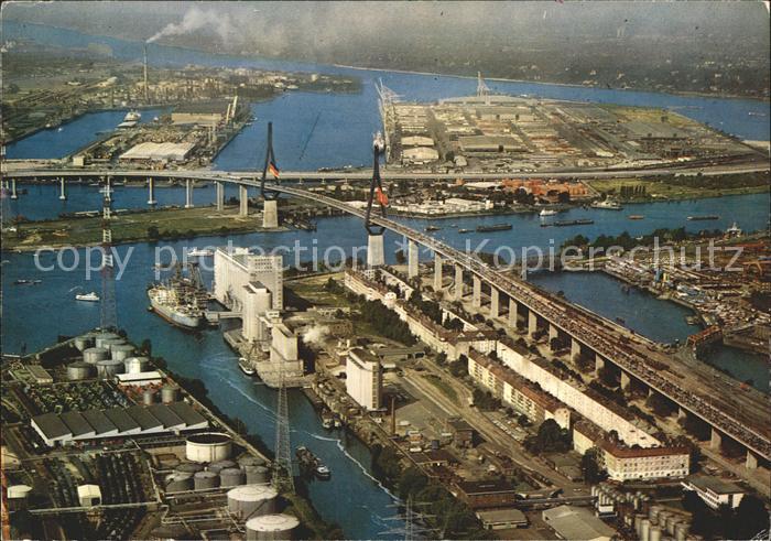 HAMBURG  CITY Fliegeraufnahme mit Koehlbrandbruecke