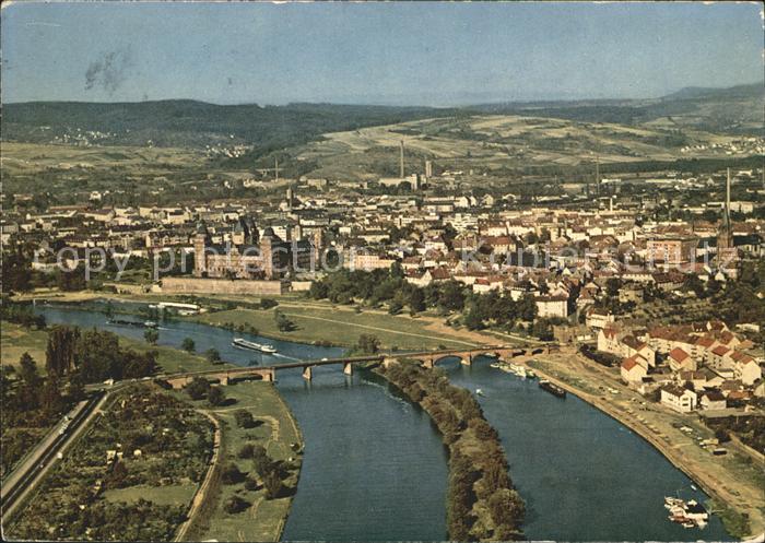 Aschaffenburg Main Fliegeraufnahme Mainpartie