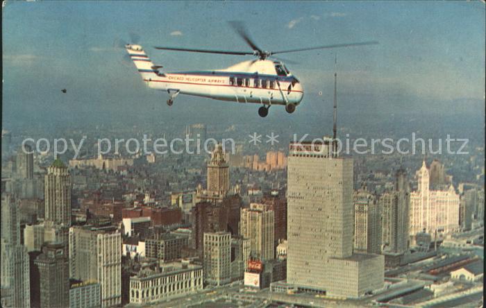 Chicago Illinois Hubschrauber ueber Skyline