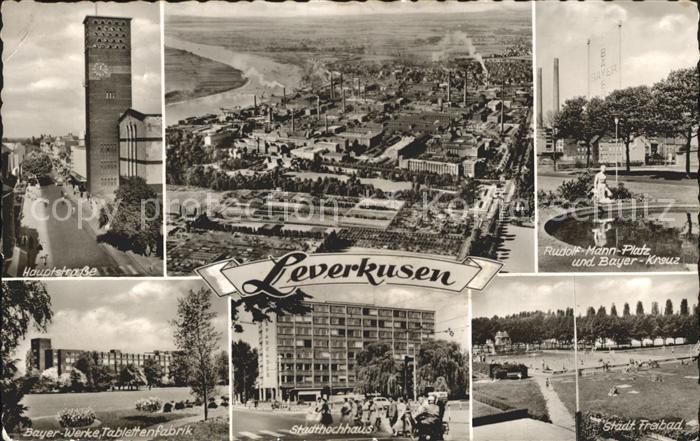 LEVERKUSEN  CITY Rudolf Mann Platz Hauptstrasse Freibad
