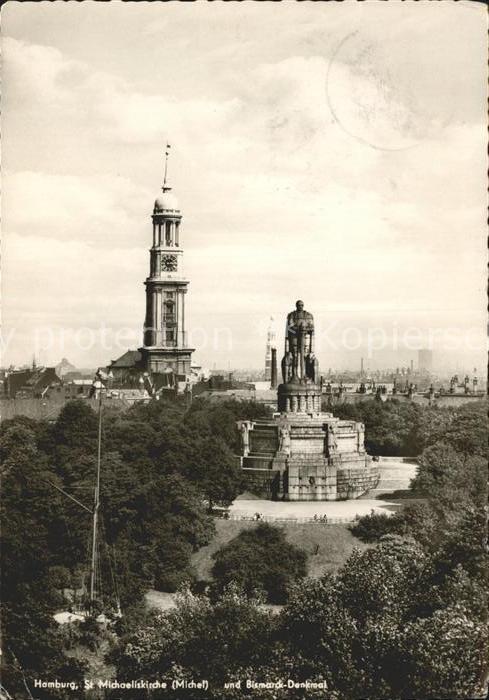 HAMBURG  CITY St. Michaeliskirche Bismarck-Denkmal