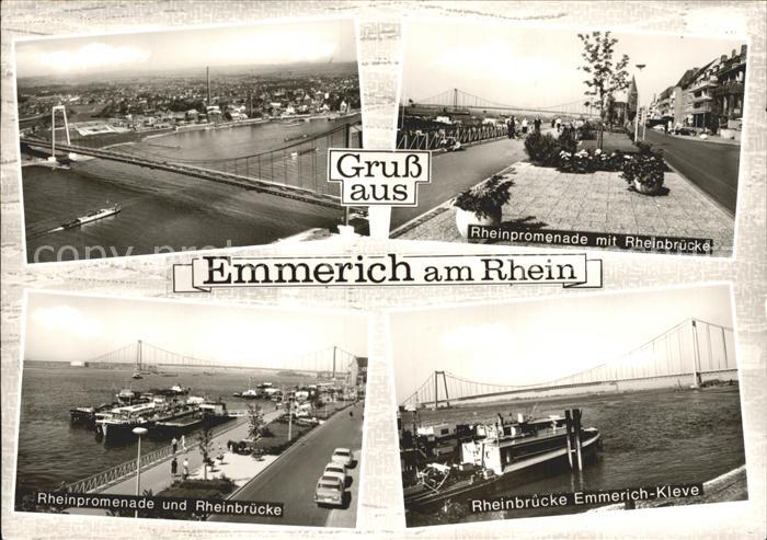 Emmerich Rhein Rheinpromenade mit Bruecke