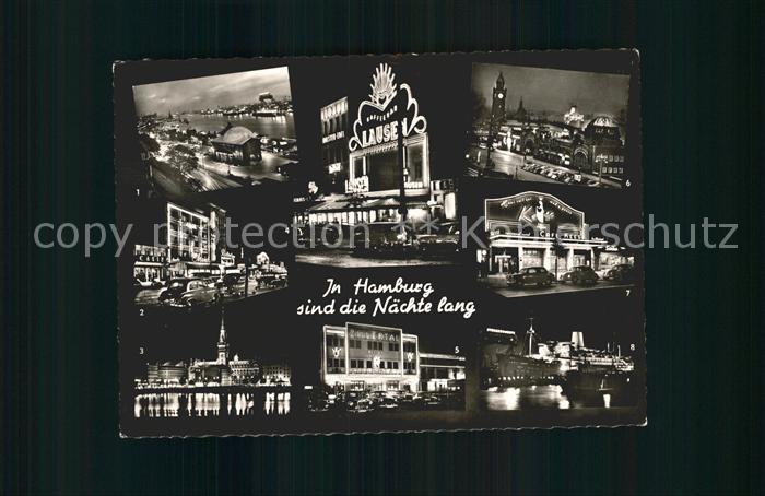 HAMBURG  CITY bei Nacht Elbtunnel St. Pauli Landungsbruecken