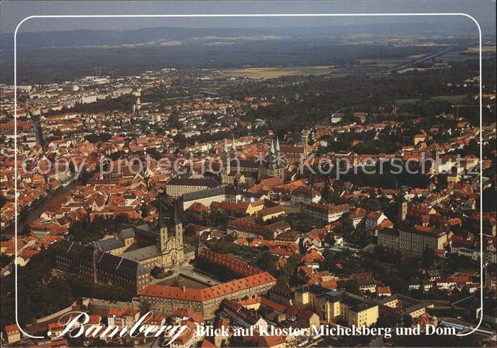 Bamberg Fliegeraufnahme mit Kloster Michelsberg un Dom