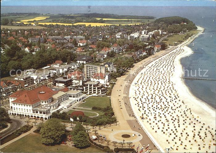 Travemuende Ostseebad Fliegeraufnahme mit Strand