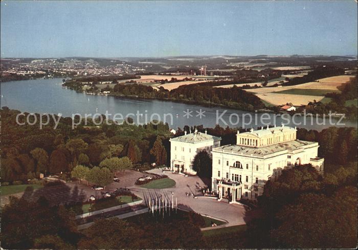 Essen Ruhr Fliegeraufnahme Villa Huegel mit Baldeneysee