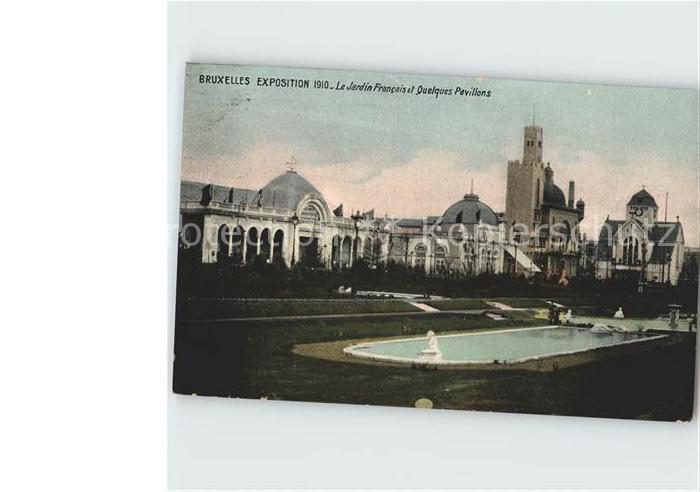 Exposition Universelle Bruxelles 1910 Jardin Francais Quelques Pavillons