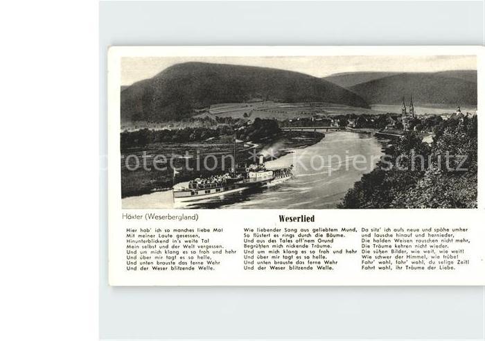 Liederkarte Weserlied Hoexter Dampfer