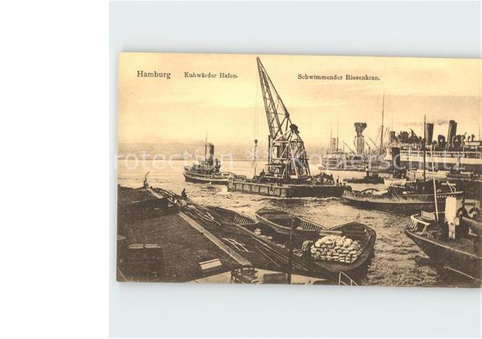 Schiffe Ships Navires Hamburg Kuhwaerder Hafen Schwimmender Riesenkran