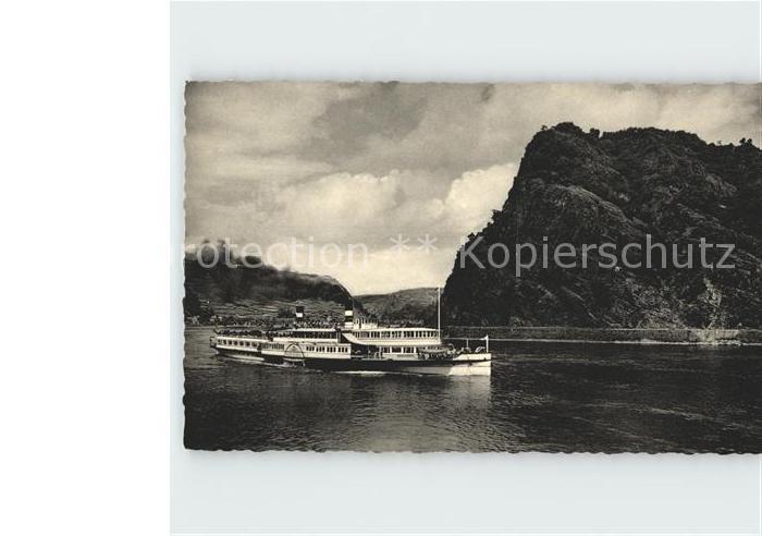 Dampfer Seitenrad St. Goarshausen Felsentor Loreley