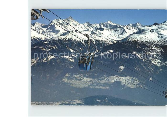Seilbahn Telecabine d Anzere Alpes Valaisannes