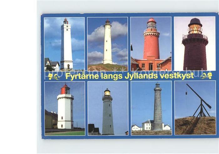 Leuchtturm Lighthouse Fyrtarne langs Jyllands vestkyst