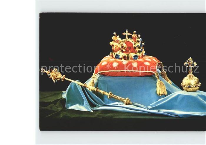 Krone Koenigshaeuser Praha Szepter Reichsapfel Kronjuwelen