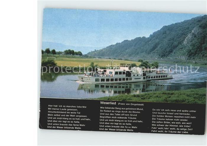 Liederkarte Weserlied Motorschiff