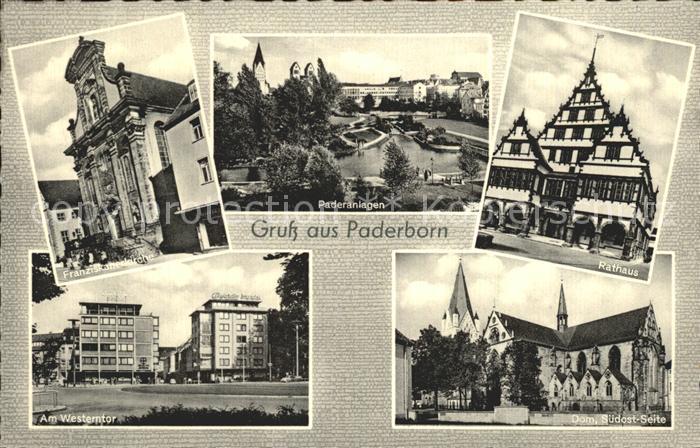 Paderborn Rathaus Dom Westerntor Franziskanerkirche