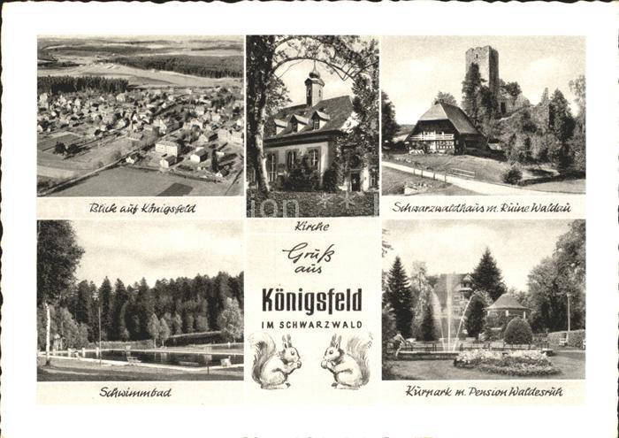Koenigsfeld Schwarzwald Schwimmbad Kurpark Pension Waldesruh Ruine Waldau