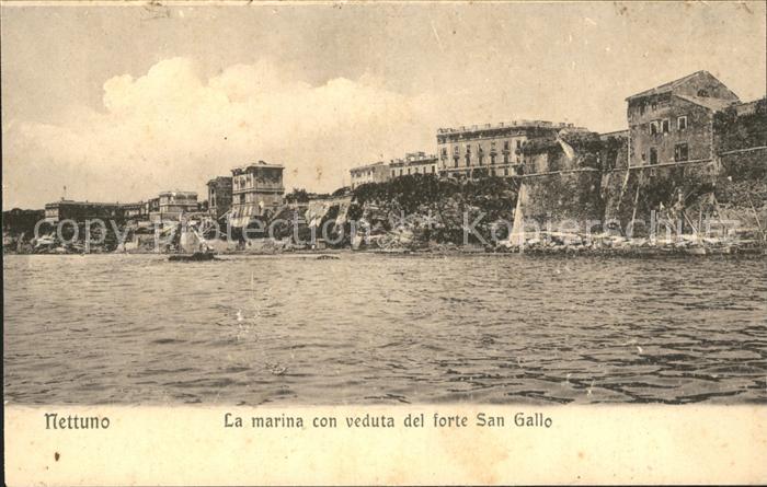 Nettuno La marina con veduta del forte San Gallo