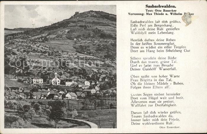 Sasbachwalden Ortsansicht Gedicht
