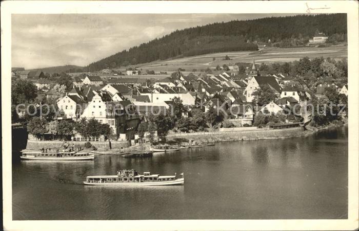 Saalburg Saale Am Stausee der Bleiloch Saaletalsperre