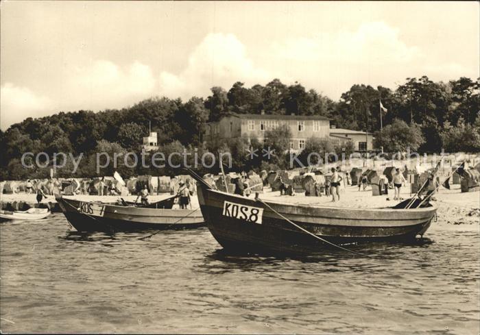 Koserow Ostseebad Usedom Strand mit FDGB Erholungsheim Seeblick