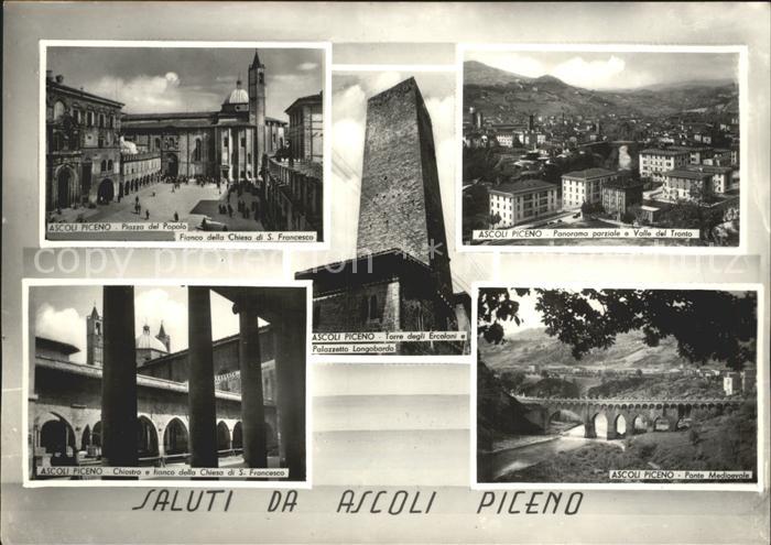 Ascoli Piceno Piazza del Popolo Chiesa di S Francesco Panorama parziale Chiostro