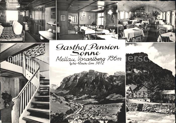 Mellau Vorarlberg Gasthof Pension Sonne Zimmer Treppenaufgang Gastraeume Panoram