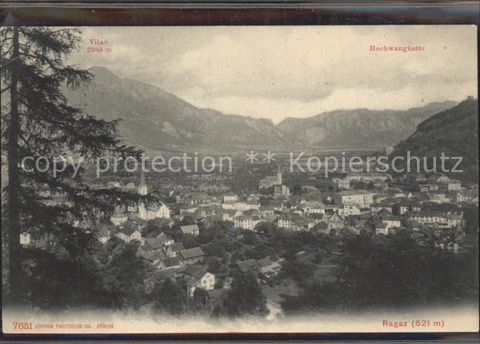 Ragaz Bad mit Hochwangkette