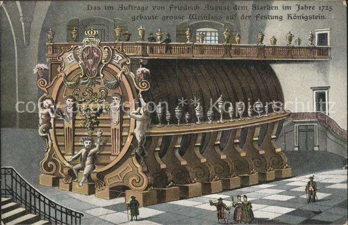 Koenigstein Saechsische Schweiz Weinfass in der Festung Koenigstein